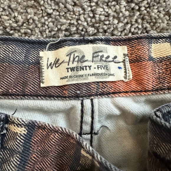 Free People Plaid Boyfriend Jeans - Picture 2 of 7